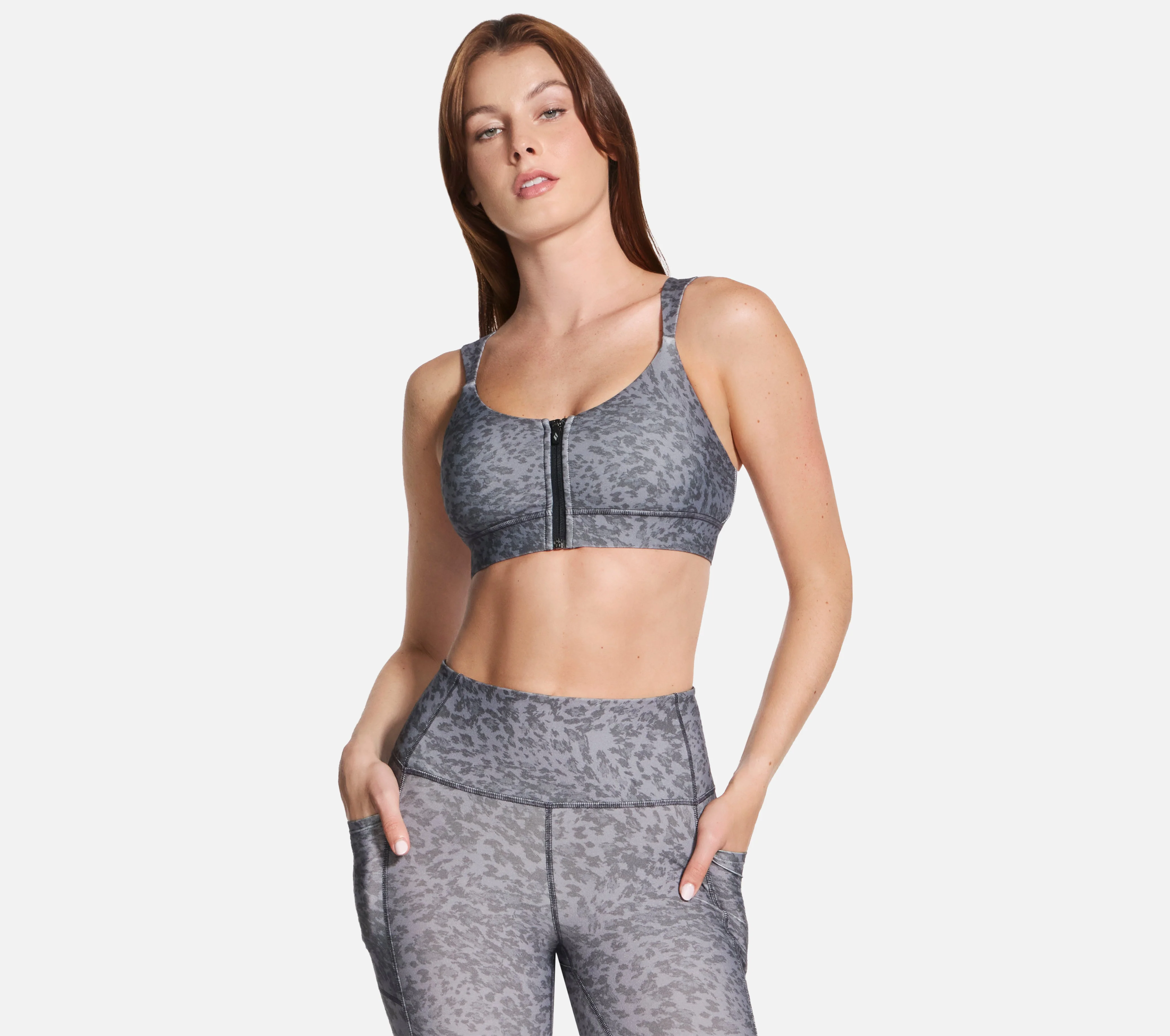 GO WALK Evolution Printed Zip Front Bra