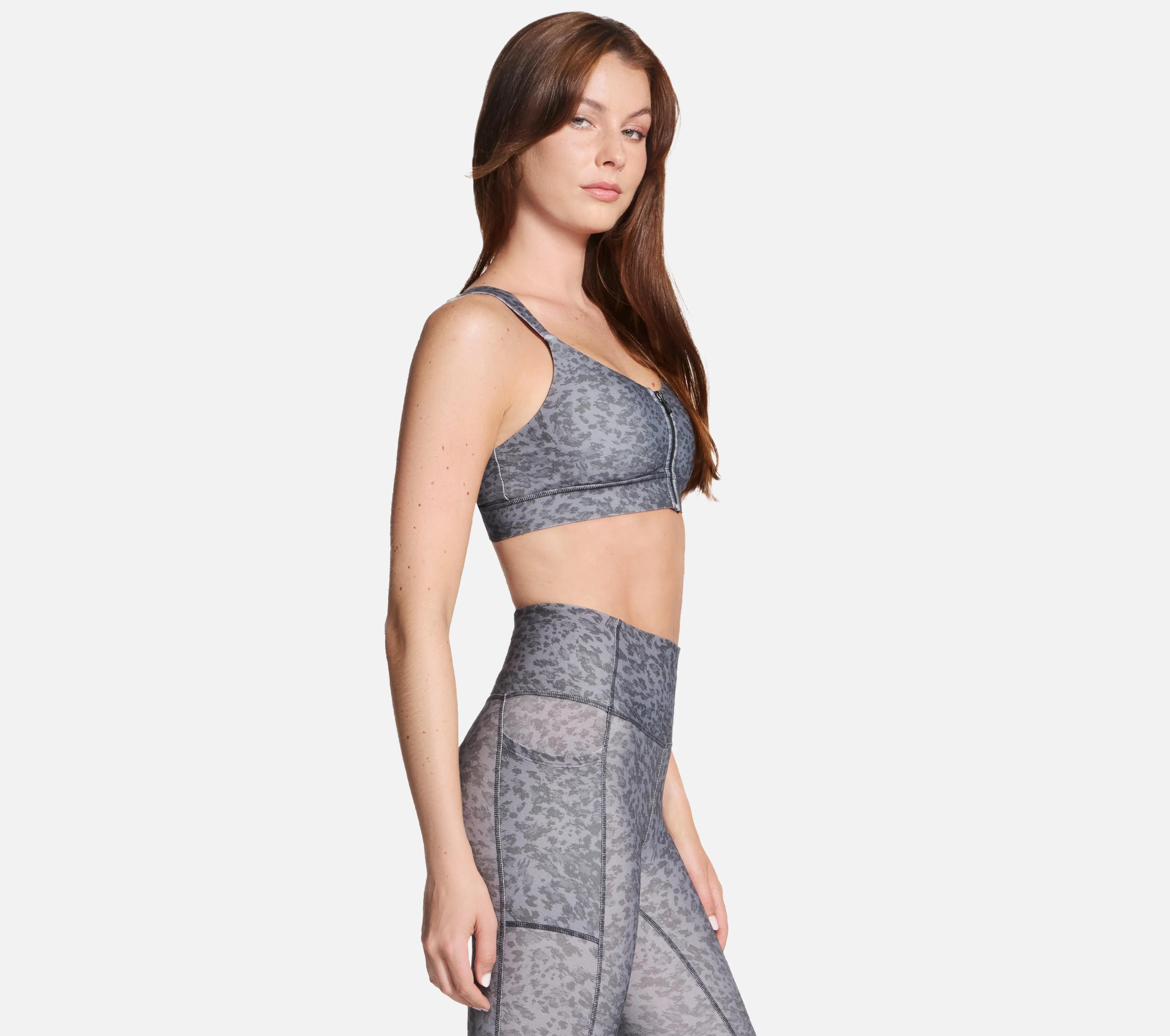 GO WALK Evolution Printed Zip Front Bra - Image 3